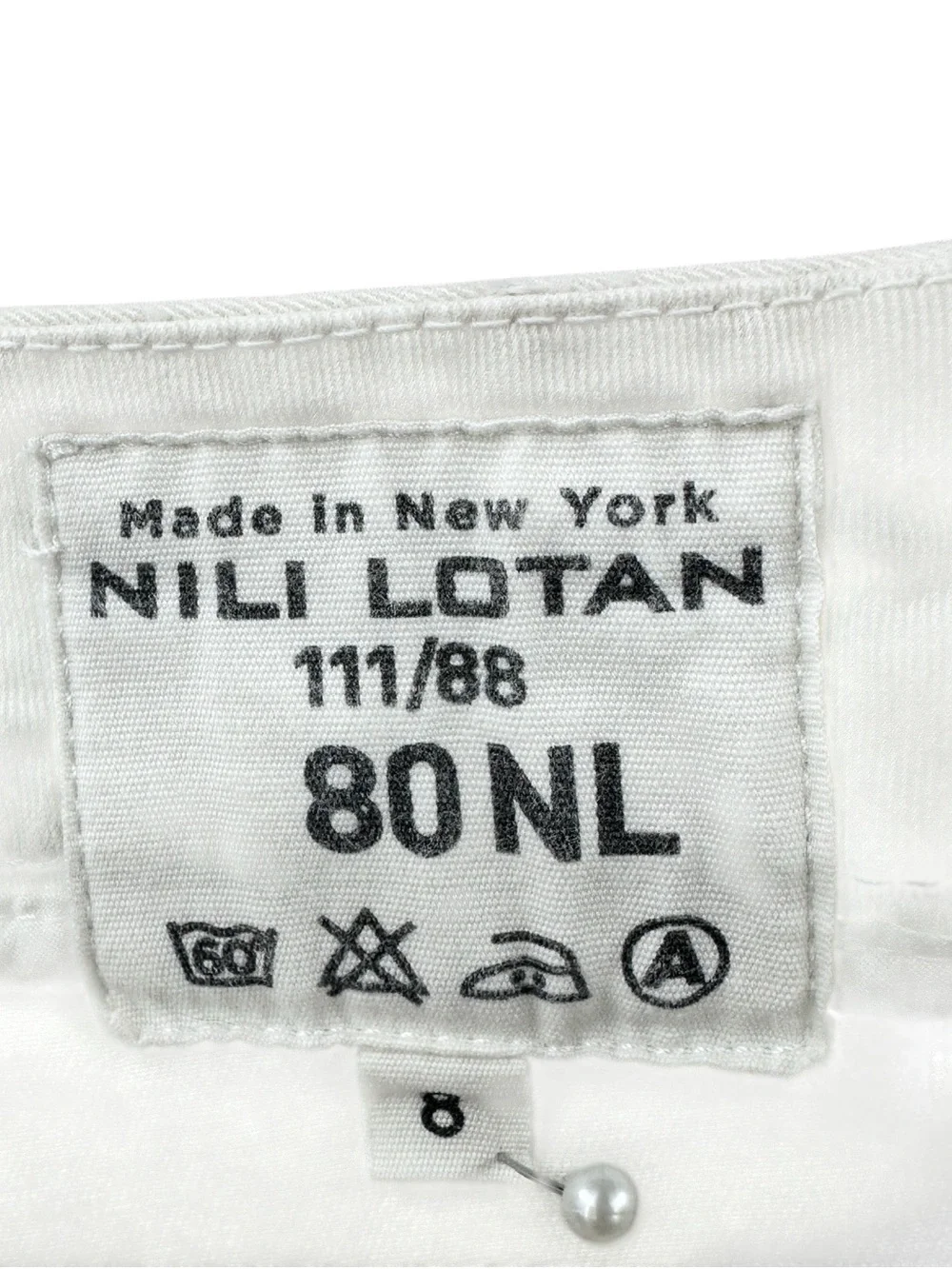 NILI LOTAN Pants Cropped Chino Cotton Tapered Leg